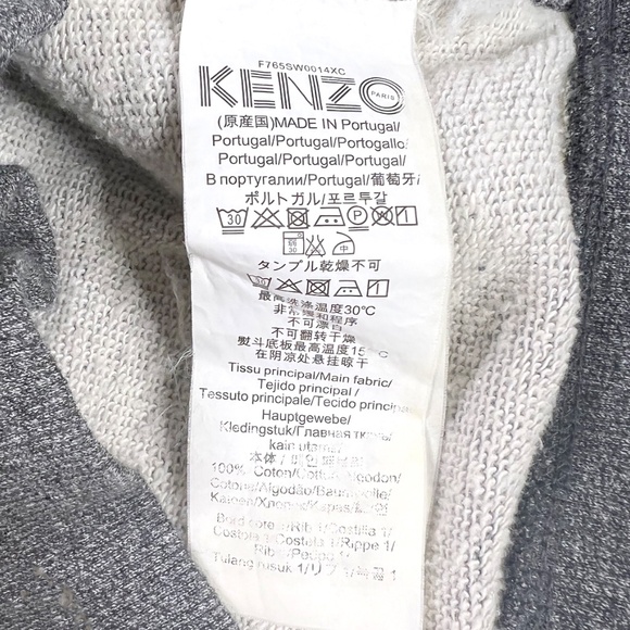 KENZO Tiger Head Embroidered Gray Crewneck Sweatshirt Size Medium - Picture 5 of 9